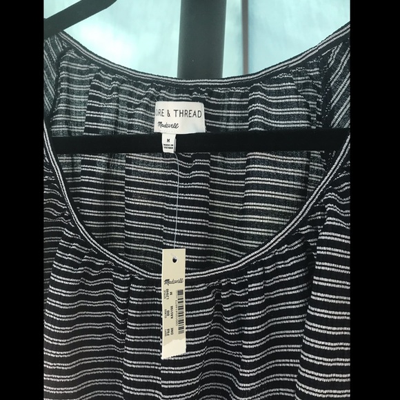 NWT Madewell Smoked Peasant Top in Navy Bay Stripe - Picture 5 of 9